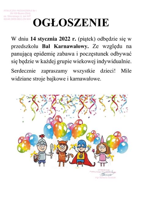 Ogłoszenia .